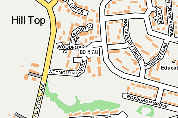 BD15 7JJ map - OS OpenMap – Local (Ordnance Survey)