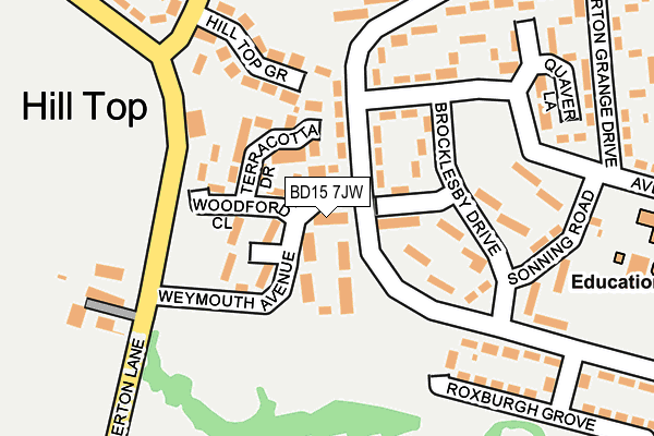 BD15 7JW map - OS OpenMap – Local (Ordnance Survey)