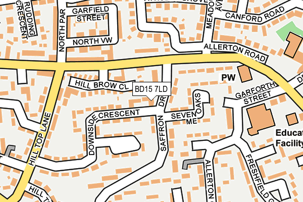 BD15 7LD map - OS OpenMap – Local (Ordnance Survey)