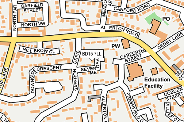 BD15 7LL map - OS OpenMap – Local (Ordnance Survey)