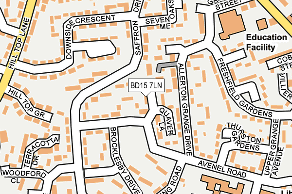 BD15 7LN map - OS OpenMap – Local (Ordnance Survey)