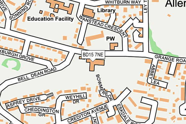 BD15 7NE map - OS OpenMap – Local (Ordnance Survey)