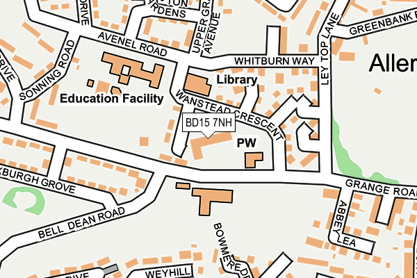 BD15 7NH map - OS OpenMap – Local (Ordnance Survey)