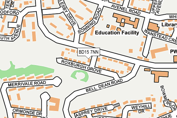 BD15 7NN map - OS OpenMap – Local (Ordnance Survey)