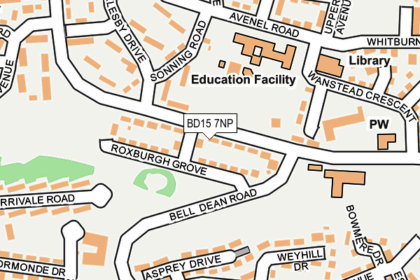 BD15 7NP map - OS OpenMap – Local (Ordnance Survey)