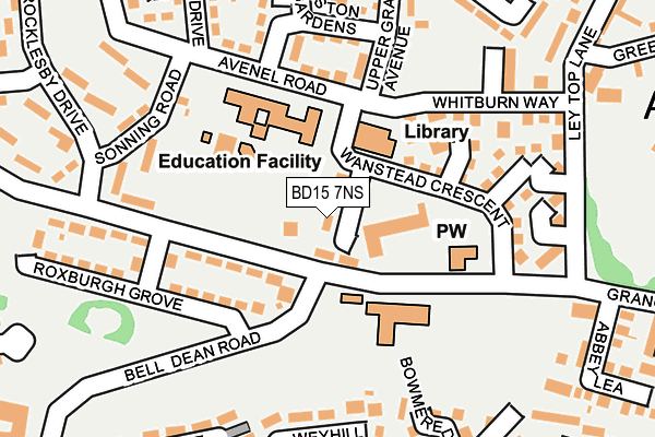 BD15 7NS map - OS OpenMap – Local (Ordnance Survey)