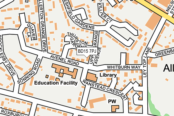 BD15 7PJ map - OS OpenMap – Local (Ordnance Survey)