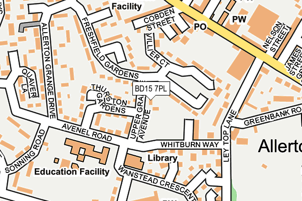 BD15 7PL map - OS OpenMap – Local (Ordnance Survey)