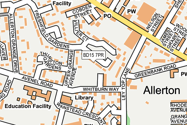BD15 7PR map - OS OpenMap – Local (Ordnance Survey)