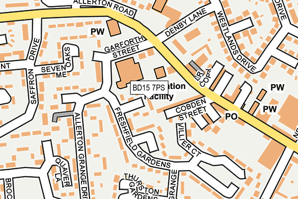 BD15 7PS map - OS OpenMap – Local (Ordnance Survey)