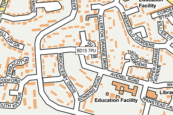 BD15 7PU map - OS OpenMap – Local (Ordnance Survey)