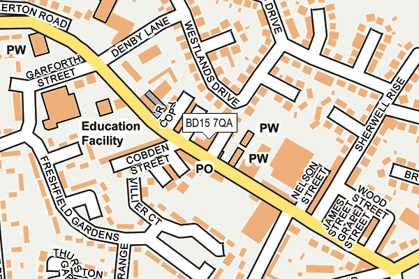 BD15 7QA map - OS OpenMap – Local (Ordnance Survey)