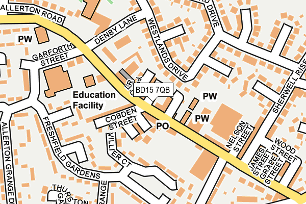 BD15 7QB map - OS OpenMap – Local (Ordnance Survey)