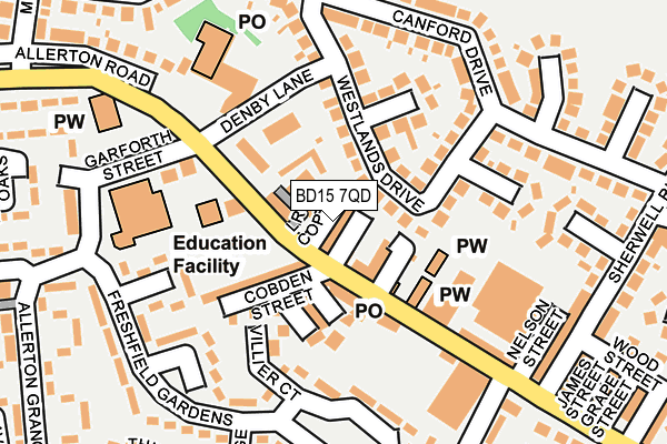 BD15 7QD map - OS OpenMap – Local (Ordnance Survey)
