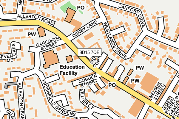 BD15 7QE map - OS OpenMap – Local (Ordnance Survey)