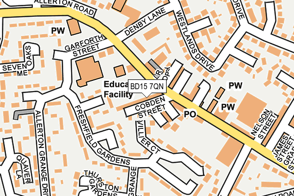 BD15 7QN map - OS OpenMap – Local (Ordnance Survey)