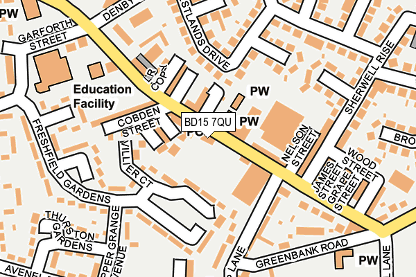 BD15 7QU map - OS OpenMap – Local (Ordnance Survey)