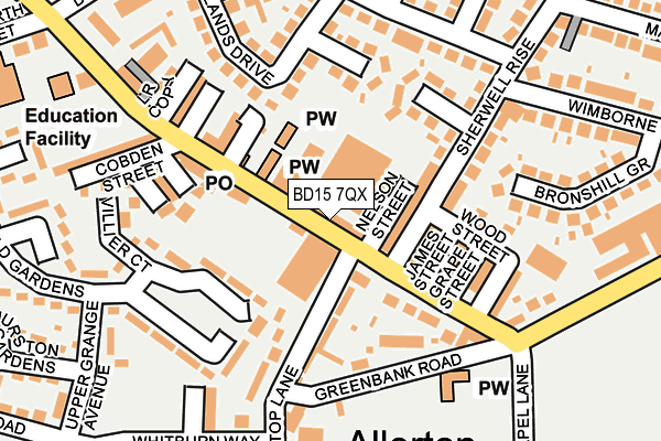 BD15 7QX map - OS OpenMap – Local (Ordnance Survey)