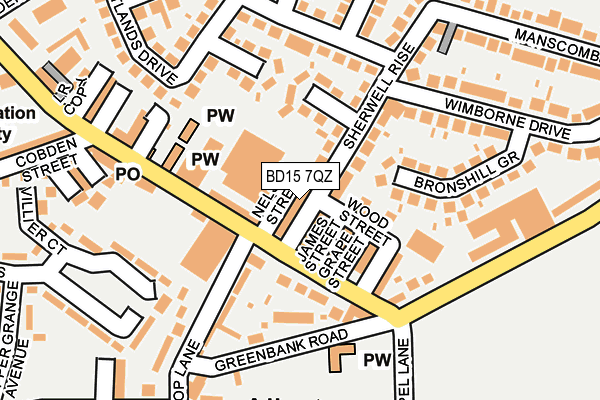 BD15 7QZ map - OS OpenMap – Local (Ordnance Survey)