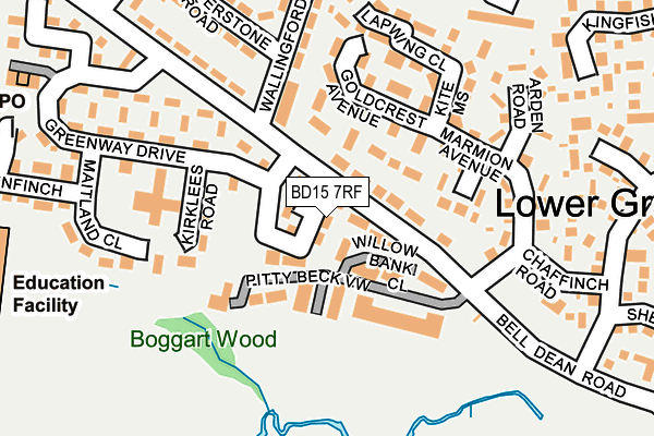 BD15 7RF map - OS OpenMap – Local (Ordnance Survey)