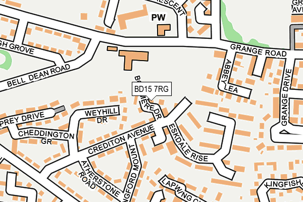 BD15 7RG map - OS OpenMap – Local (Ordnance Survey)