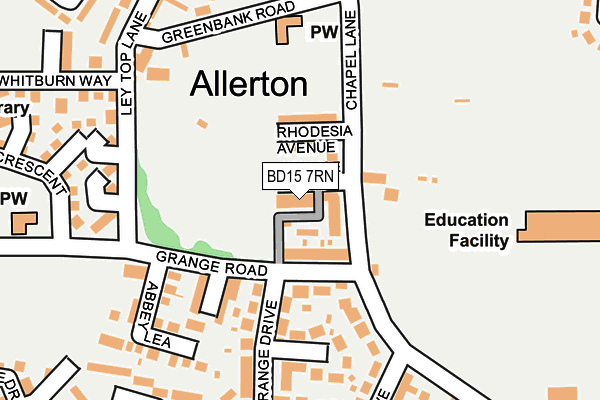BD15 7RN map - OS OpenMap – Local (Ordnance Survey)