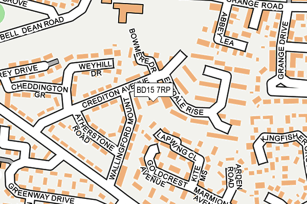 BD15 7RP map - OS OpenMap – Local (Ordnance Survey)