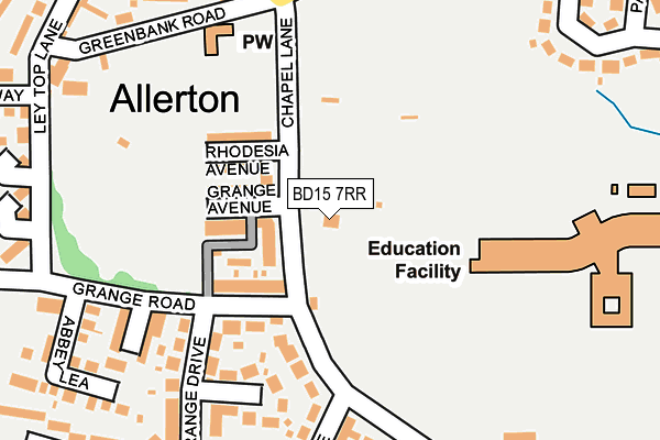 BD15 7RR map - OS OpenMap – Local (Ordnance Survey)