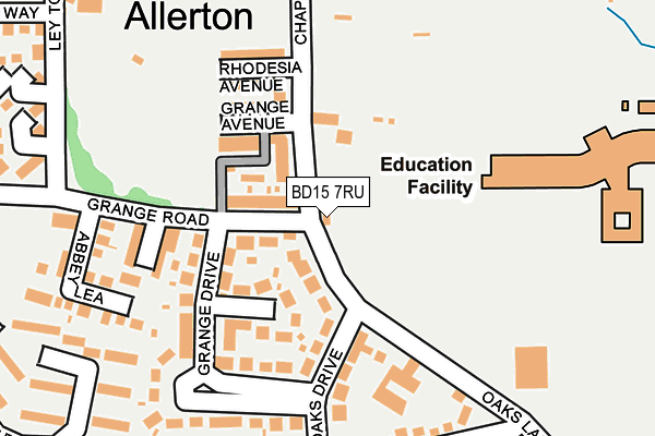 BD15 7RU map - OS OpenMap – Local (Ordnance Survey)