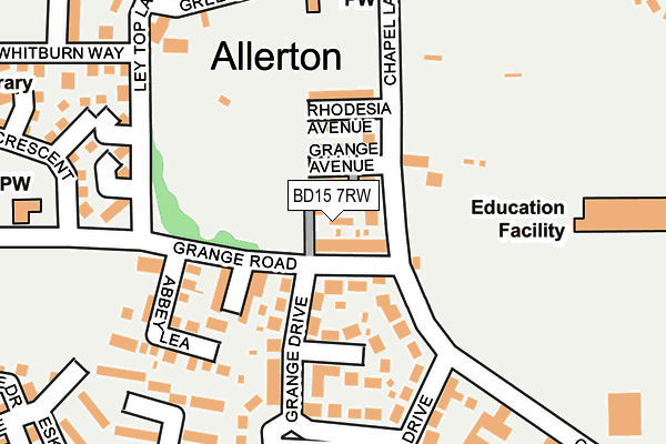 BD15 7RW map - OS OpenMap – Local (Ordnance Survey)