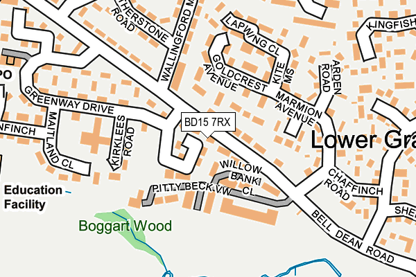 BD15 7RX map - OS OpenMap – Local (Ordnance Survey)