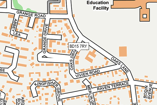 BD15 7RY map - OS OpenMap – Local (Ordnance Survey)