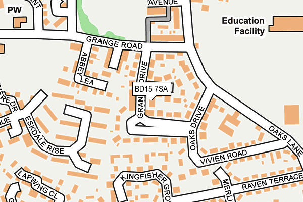BD15 7SA map - OS OpenMap – Local (Ordnance Survey)