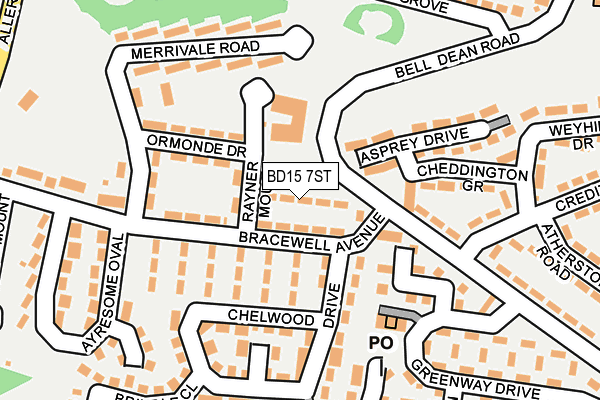 BD15 7ST map - OS OpenMap – Local (Ordnance Survey)