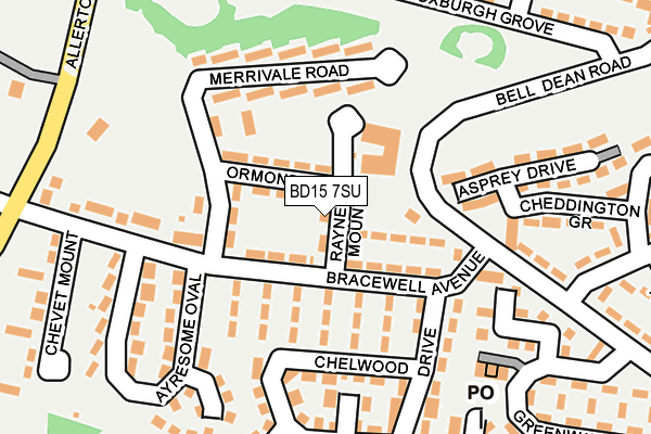 BD15 7SU map - OS OpenMap – Local (Ordnance Survey)