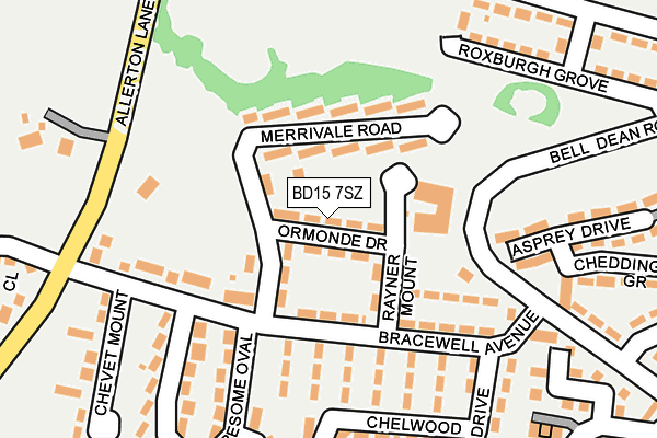 BD15 7SZ map - OS OpenMap – Local (Ordnance Survey)