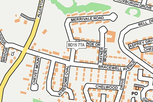 BD15 7TA map - OS OpenMap – Local (Ordnance Survey)