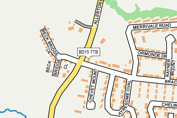 BD15 7TB map - OS OpenMap – Local (Ordnance Survey)