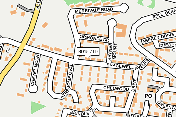 BD15 7TD map - OS OpenMap – Local (Ordnance Survey)