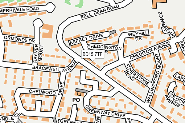 BD15 7TF map - OS OpenMap – Local (Ordnance Survey)