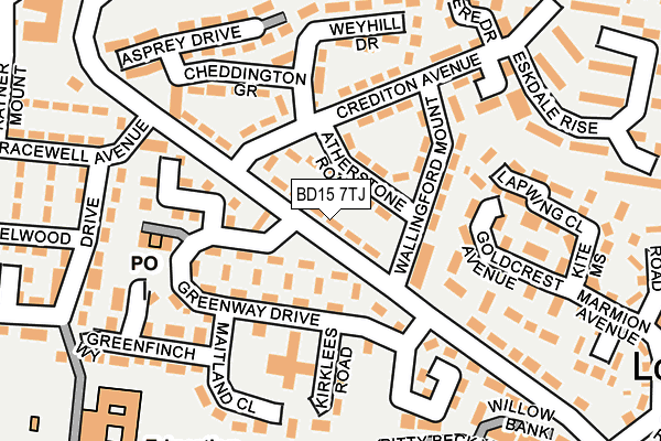 BD15 7TJ map - OS OpenMap – Local (Ordnance Survey)