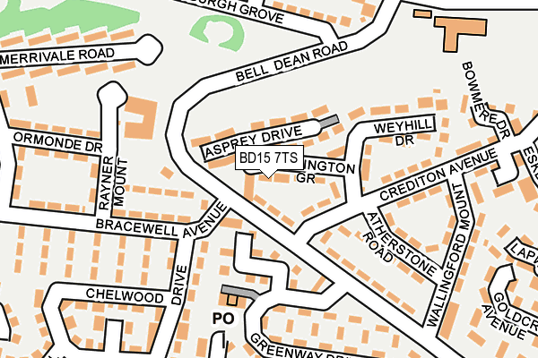 BD15 7TS map - OS OpenMap – Local (Ordnance Survey)