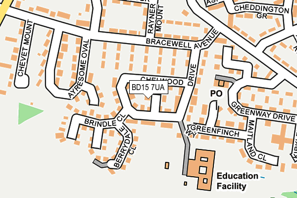 BD15 7UA map - OS OpenMap – Local (Ordnance Survey)