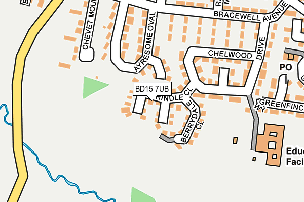 BD15 7UB map - OS OpenMap – Local (Ordnance Survey)