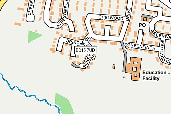 BD15 7UD map - OS OpenMap – Local (Ordnance Survey)