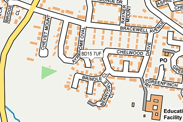 BD15 7UF map - OS OpenMap – Local (Ordnance Survey)