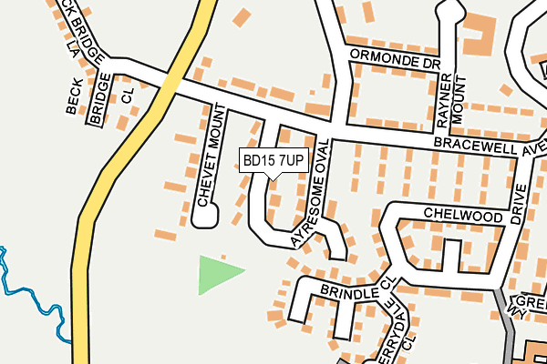 BD15 7UP map - OS OpenMap – Local (Ordnance Survey)