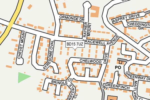 BD15 7UZ map - OS OpenMap – Local (Ordnance Survey)