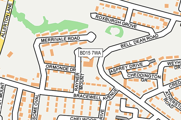 BD15 7WA map - OS OpenMap – Local (Ordnance Survey)