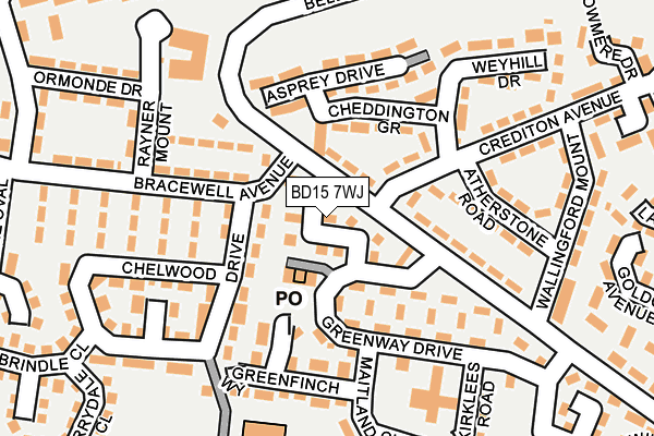 BD15 7WJ map - OS OpenMap – Local (Ordnance Survey)